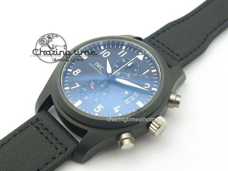 MIROTIME 0321 EasyCare Pilot Chrono IW388001 Real Ceramic ZF 1:1 Best Edition On Black Nylon Strap A 7279